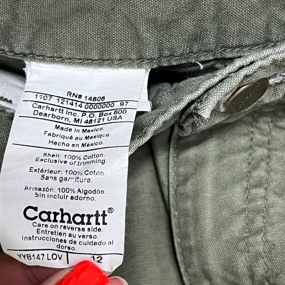 Carhartt Olive Green Cargo Shorts Boys Size 12 - Picture 3 of 9